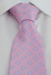 Pink Outline Neat Polyester Tie & Pocket Square Set