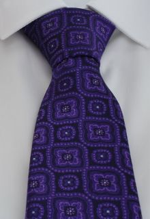 Purple Traditional Medallion Polyester Tie & Pocket Square Set