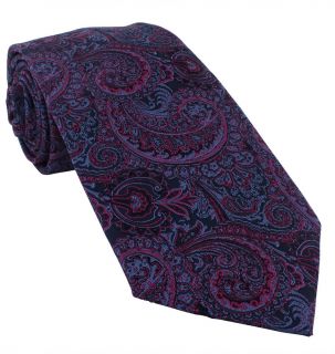 Pink & Blue All Over Paisley Tie & Pocket Square Set
