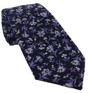 Lilac Irregular Floral Tie & Pocket Square Set