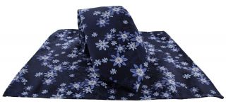 Blue Vibrant Floral Tie & Pocket Square Set