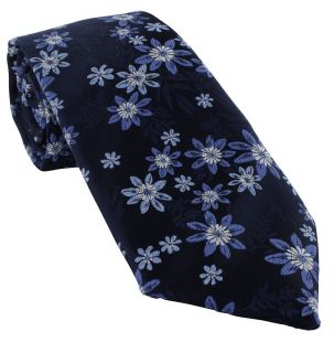 Blue Vibrant Floral Tie & Pocket Square Set