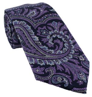 Purple Paisley Tie & Pocket Square Set