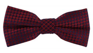 Red Semi Plain Bow Tie & Pocket Square Set