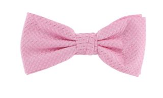 Pink Semi Plain Bow Tie & Pocket Square Set