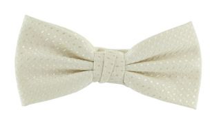 Cream Semi Plain Bow Tie & Pocket Square Set