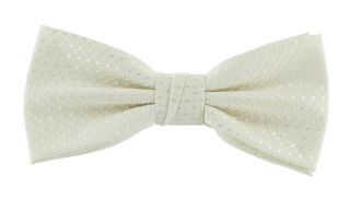 Ivory Semi Plain Bow Tie & Pocket Square Set