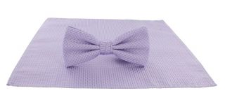 Lilac Semi Plain Bow Tie & Pocket Square Set