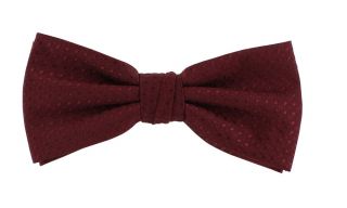 Dark Red Semi Plain Bow Tie & Pocket Square Set