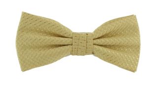 Gold Semi Plain Bow Tie & Pocket Square Set