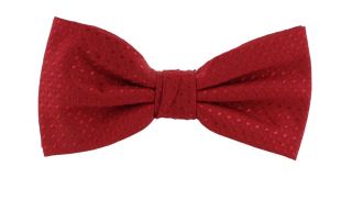 Bright Red Semi Plain Bow Tie & Pocket Square Set