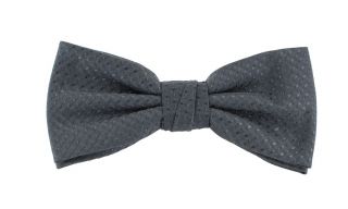 Grey Semi Plain Bow Tie & Pocket Square Set
