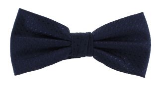 Navy Semi Plain Bow Tie & Pocket Square Set