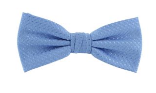 Light Blue Semi Plain Bow Tie & Pocket Square Set