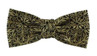 Gold Lurex Pattern Bow Tie & Pocket Square Set