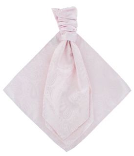 Blush Pink Tonal Paisley Cravat & Pocket Square Set 