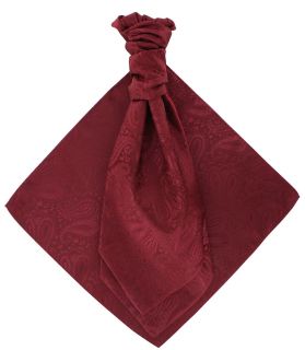 Dark Red Tonal Paisley Cravat & Pocket Square Set 