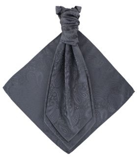 Grey Tonal Paisley Cravat & Pocket Square Set 