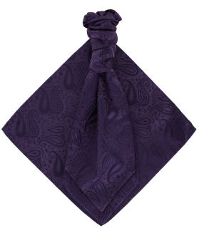 Purple Tonal Paisley Cravat & Pocket Square Set 