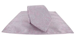 Pink Complex Paisley Tie & Pocket Square Set