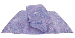 Purple Defined Paisley Tie & Pocket Square Set