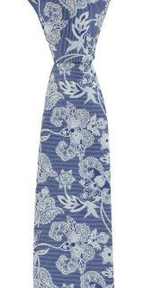 Blue Sprawling Floral Tie & Pocket Square Set