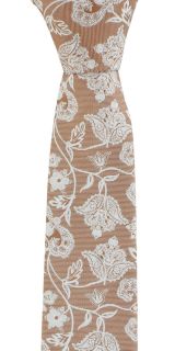 Brown Sprawling Floral Tie & Pocket Square Set