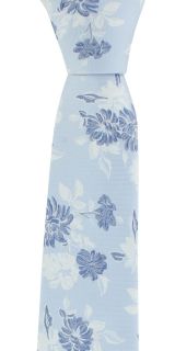 Blue Summertime Floral Tie & Pocket Square Set