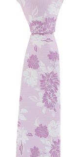 Purple Summertime Floral Tie & Pocket Square Set