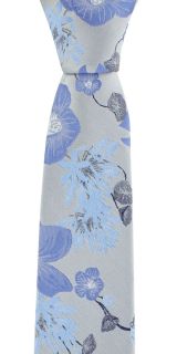 Blue Oversized Floral Tie & Pocket Square Set
