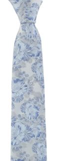 Blue Large Floral Tie & Pocket Square Set
