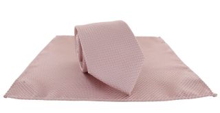 Dusty Pink Semi Plain Tie & Pocket Square Set