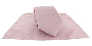 Pink Semi Tie & Pocket Square Set