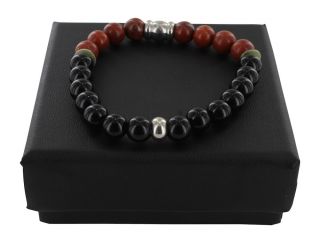 Black Agate & Red Jasper Bracelet