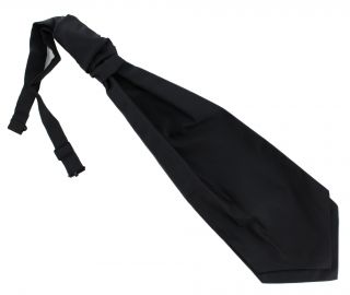 Black Cravat / Ruche Polyester Tie 