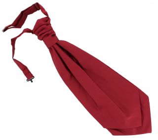 Dark Red Cravat / Ruche Polyester Tie 