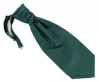 Dark Green Cravat / Ruche Polyester Tie 