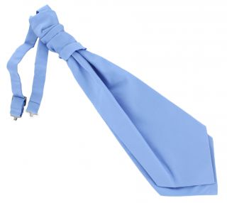 Light Blue Cravat / Ruche Polyester Tie 