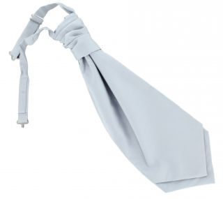 Light Grey Cravat / Ruche Polyester Tie 