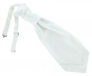 White Cravat / Ruche Polyester Tie 