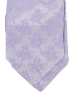 Lilac Floral Cravat Ruche Polyester Tie 