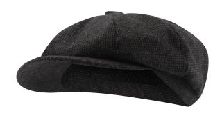 Black Grey Tweed Check Baker Boy Hat