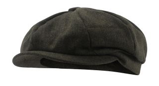 Forest Green Large Herringbone Baker Boy Hat