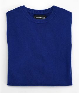 Mid Blue Slim Fit Crew Neck Jumper