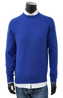 Mid Blue Slim Fit Crew Neck Jumper