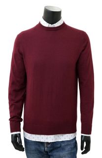 Burgundy Slim Fit Crew Neck Jumper
