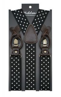 Black With White Spot Adjustable Braces