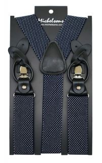 Navy with White pattern Adjustable Braces
