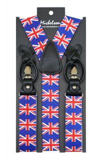 Union Jack Adjustable Braces with Black Trims