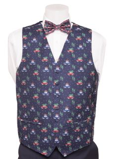 Navy Christmas Waistcoat